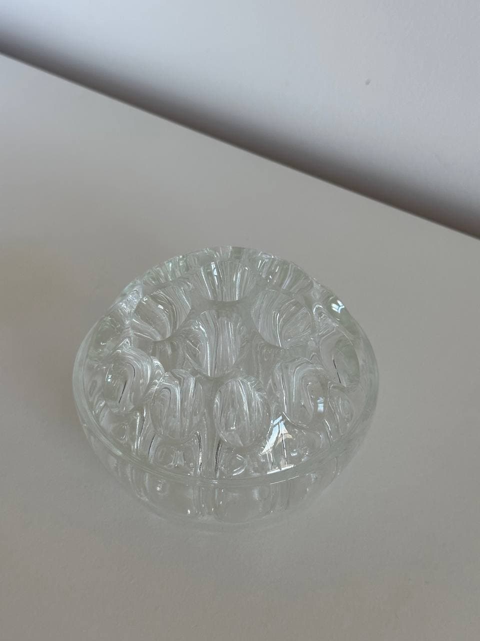 Винтажная стеклянная подставка для цветов