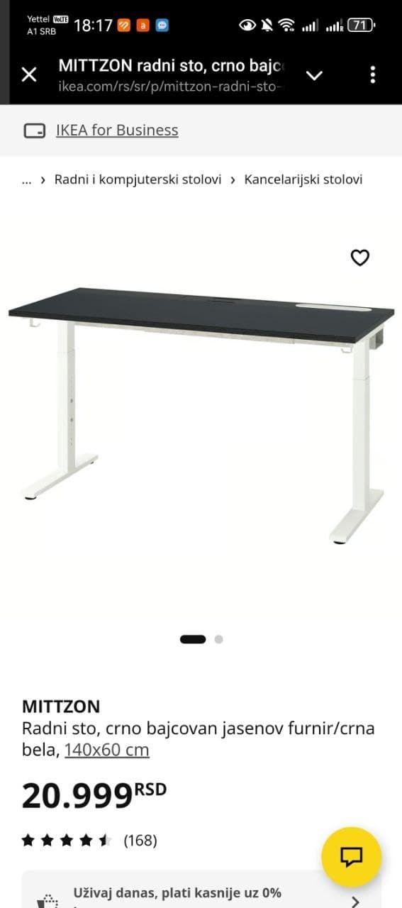 Столы Ikea Mittzon