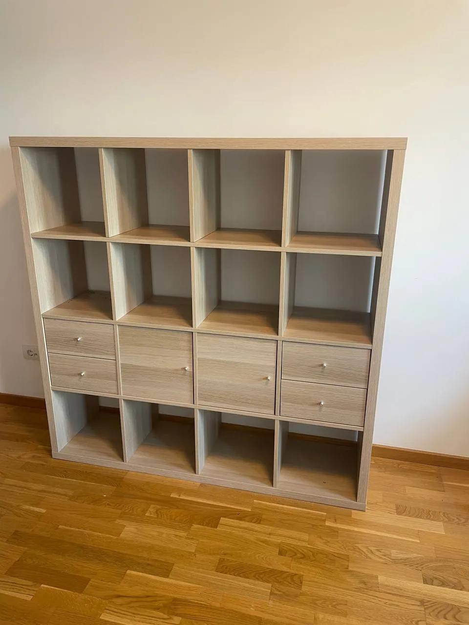 Стеллаж IKEA KALLAX 4x4 с дверцами и ящиками