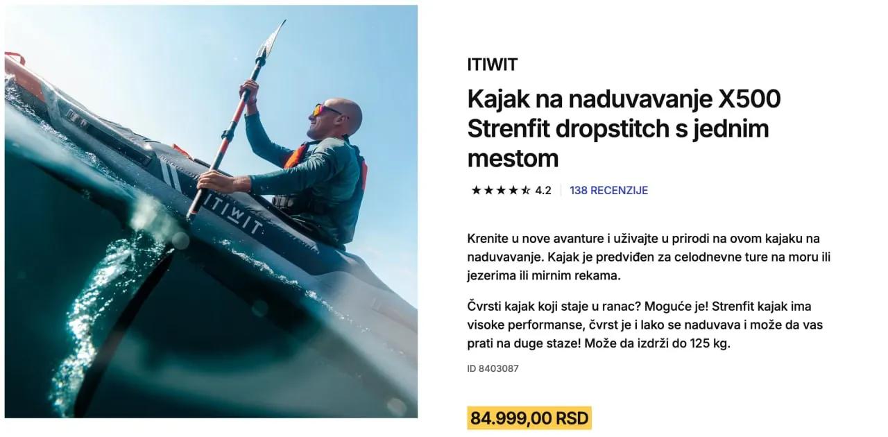 Надувной каяк Itiwit X500 v4