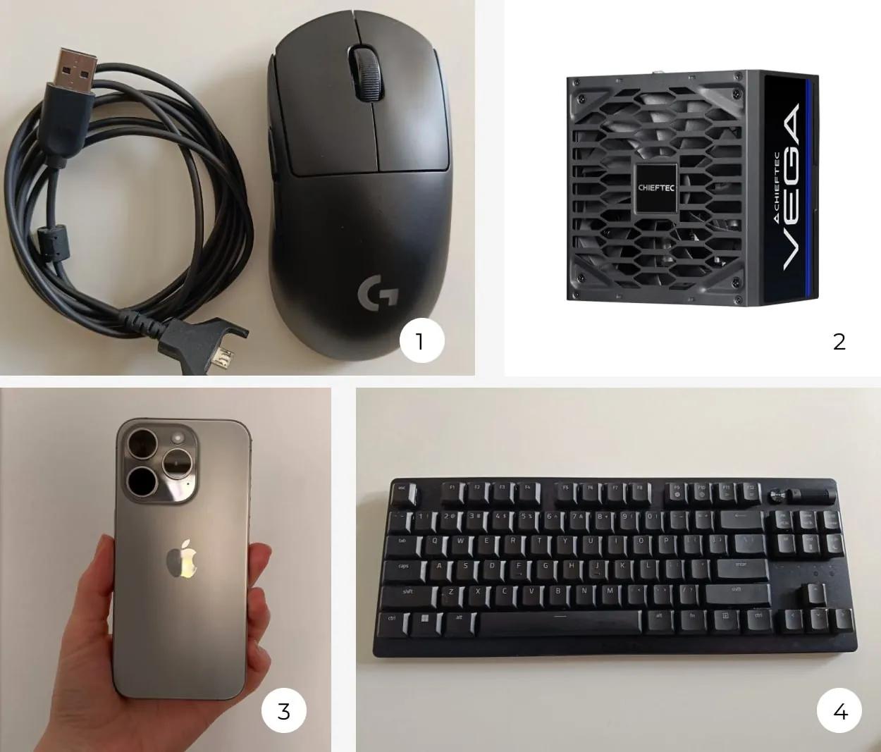 Мышь Logitech G PRO Wireless БП Chieftec 850W iPhone 15 Pro Razer TKL