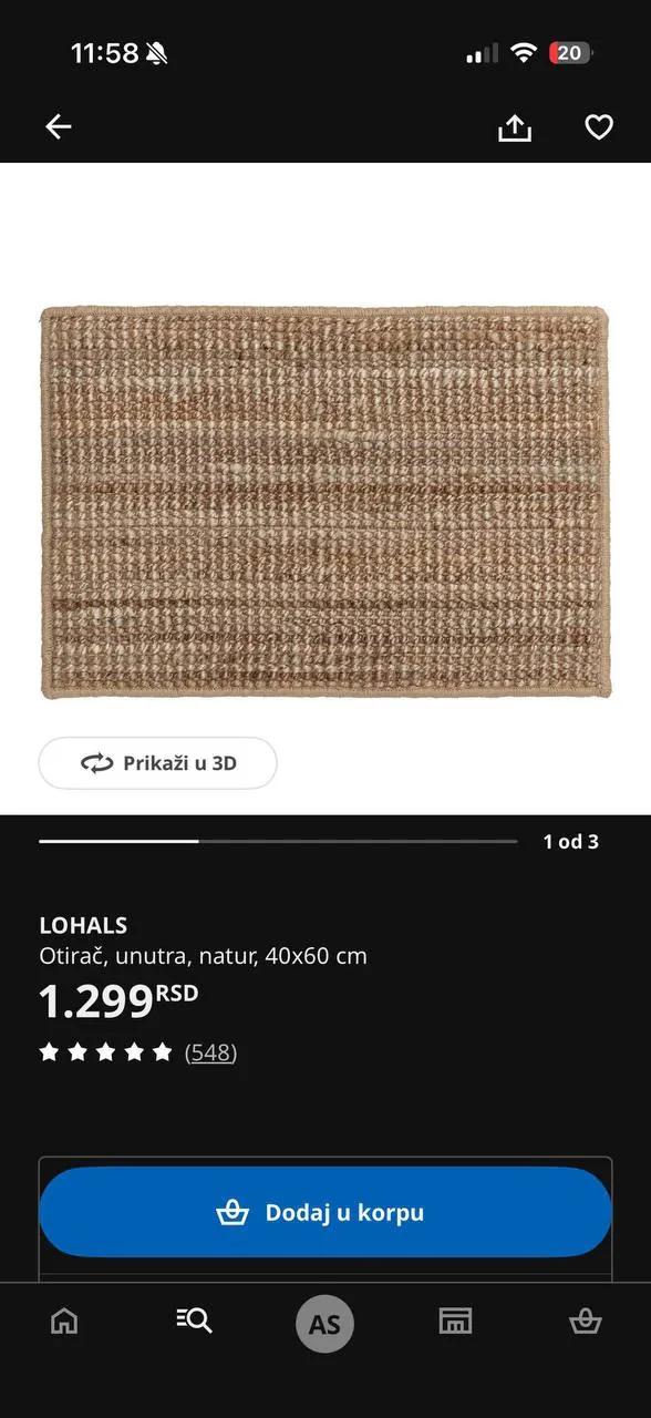 Коврик IKEA LOHALS хорошее состояние