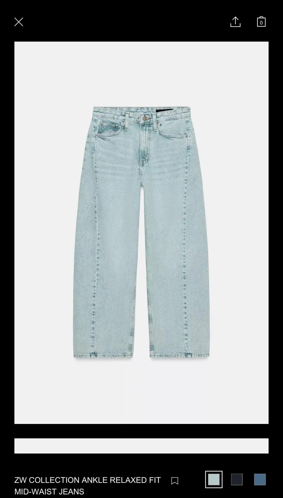 Джинсы Zara Relaxed Fit голубые размер 36