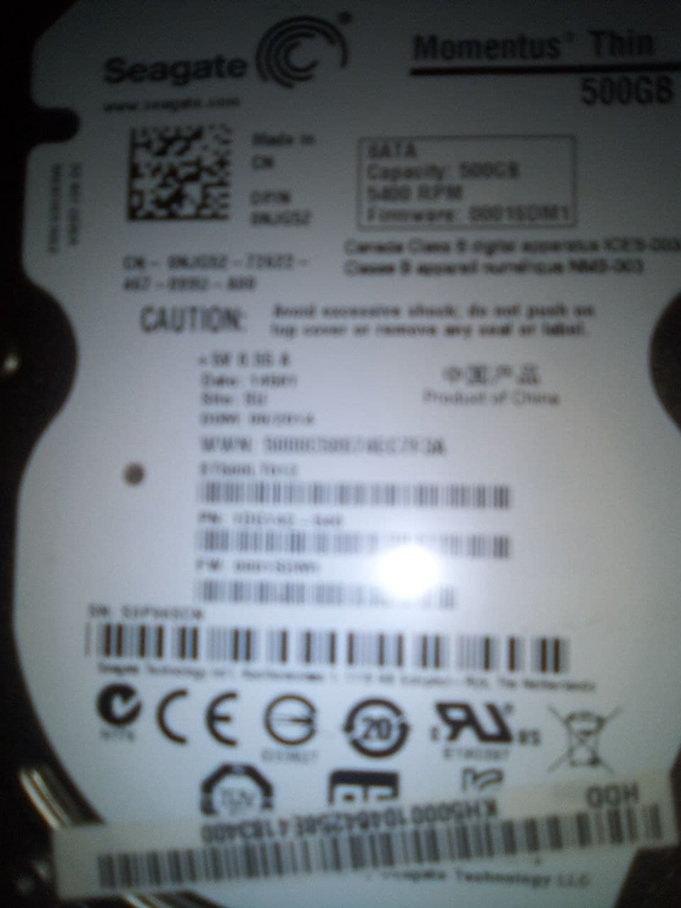 HDD 2.5" Seagate 500 Gb