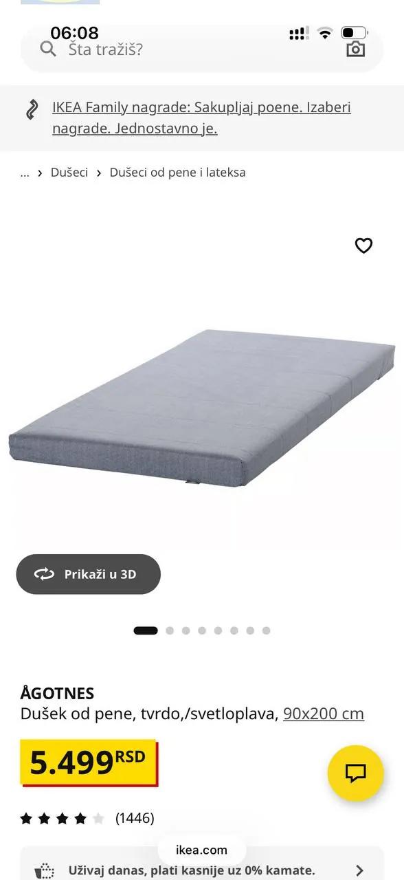 Матрас IKEA ÅGOTNES 90×200 см