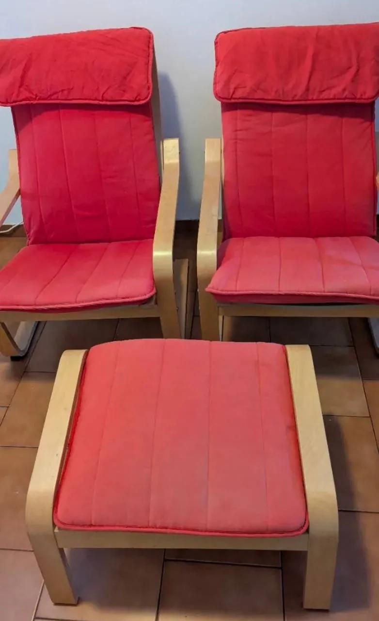 Кресла и танкетка IKEA POÄNG