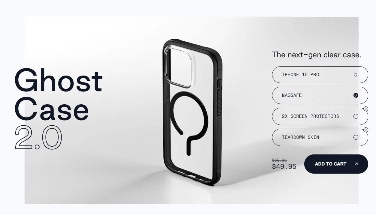 Чехол dbrand Ghost Case 2.0 iPhone 15 Pro