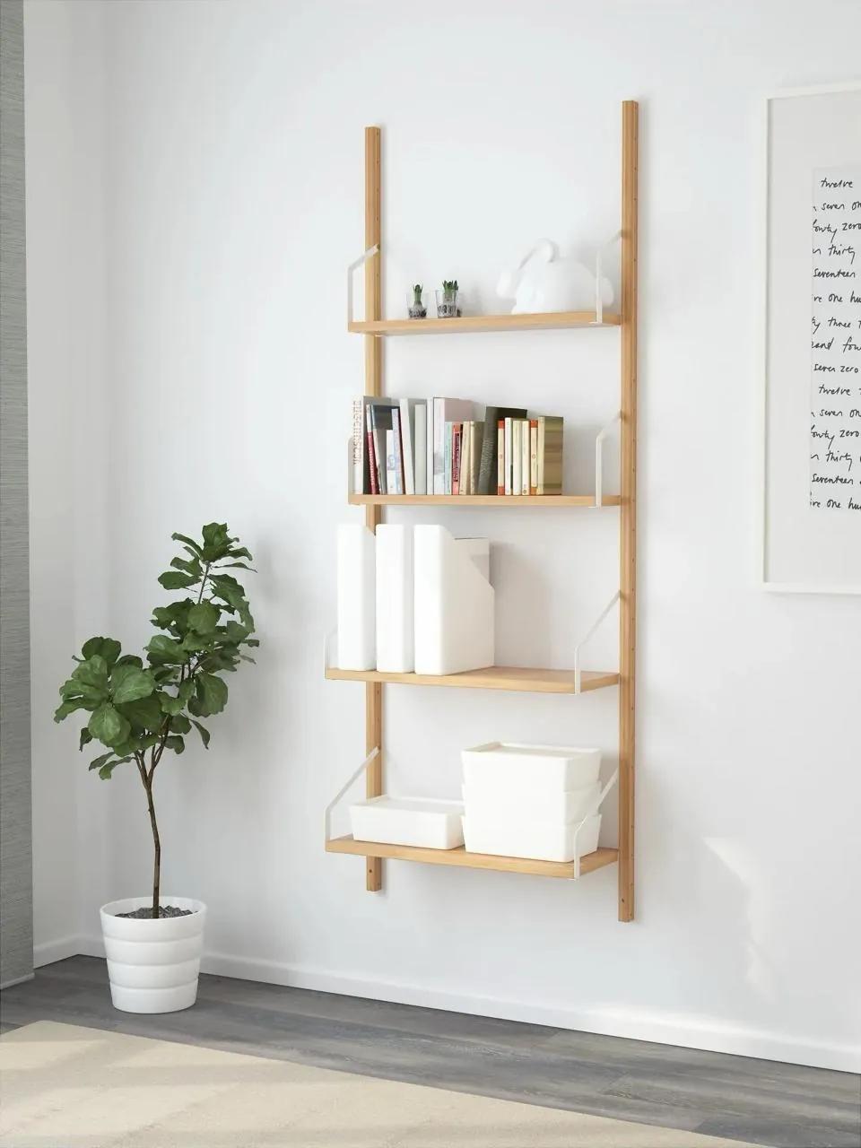 Полка IKEA SVALNAS бамбук 66×25×176 см