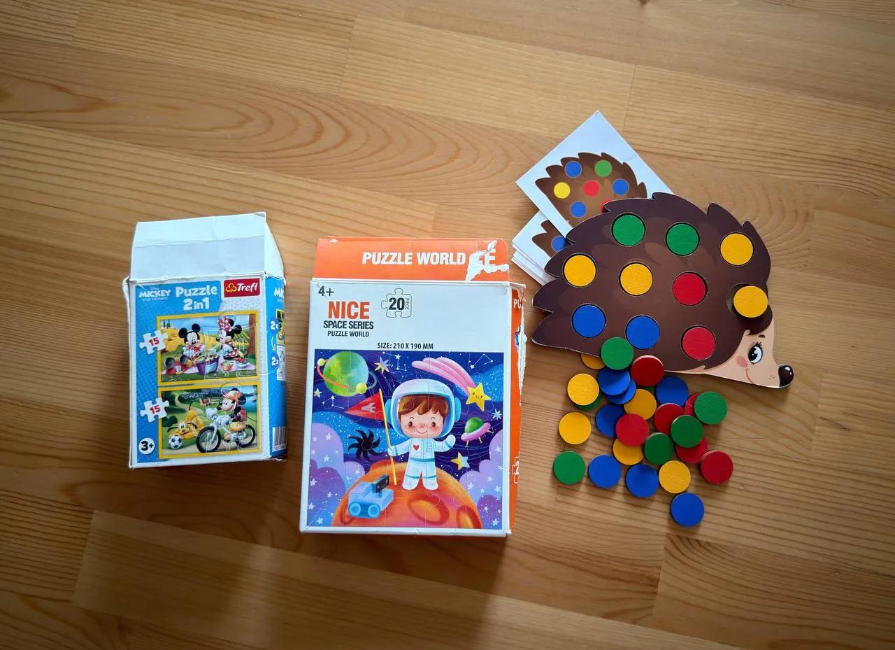 Детские пазлы и деревянный ёжик Raduga Kids
