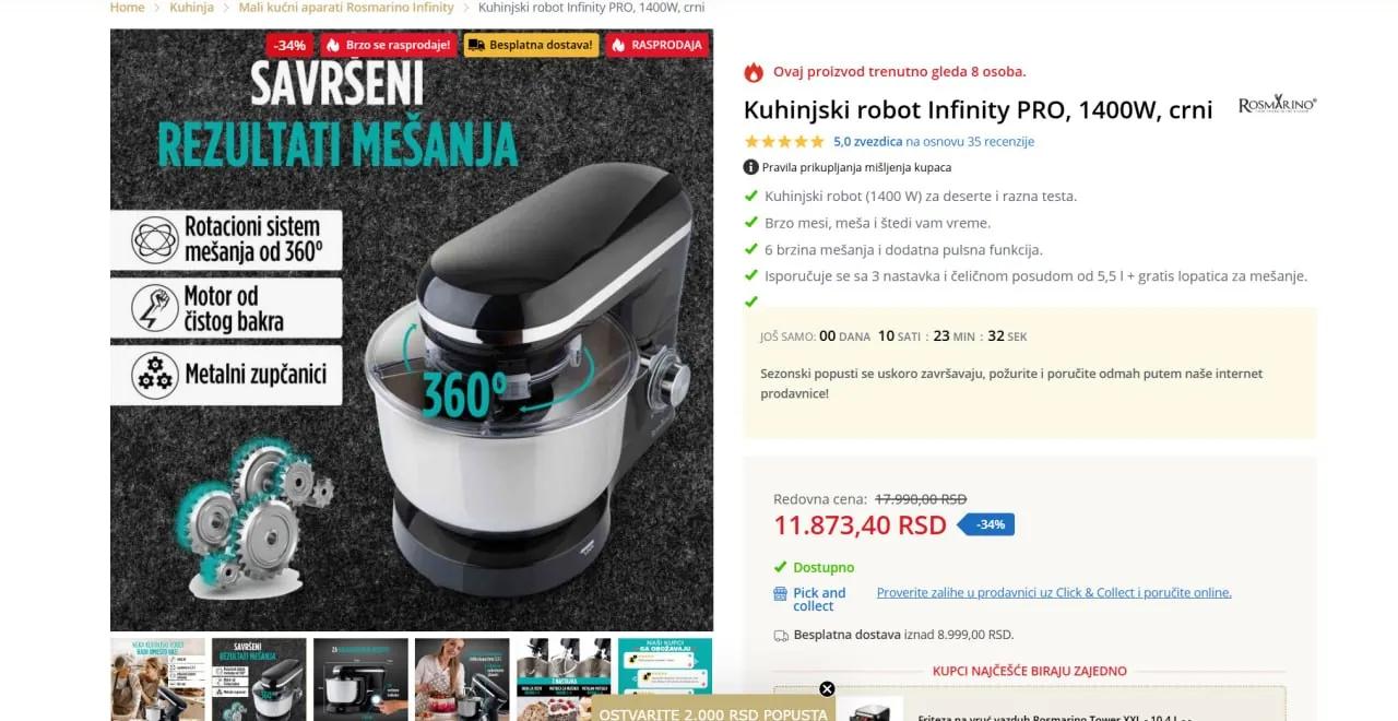 Планетарный миксер Infinity PRO 1400 Вт