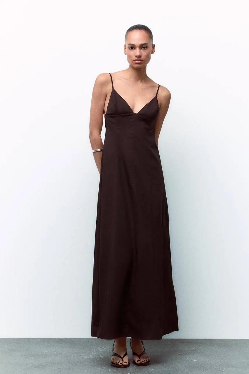 Платье Zara XS/S натуральная ткань