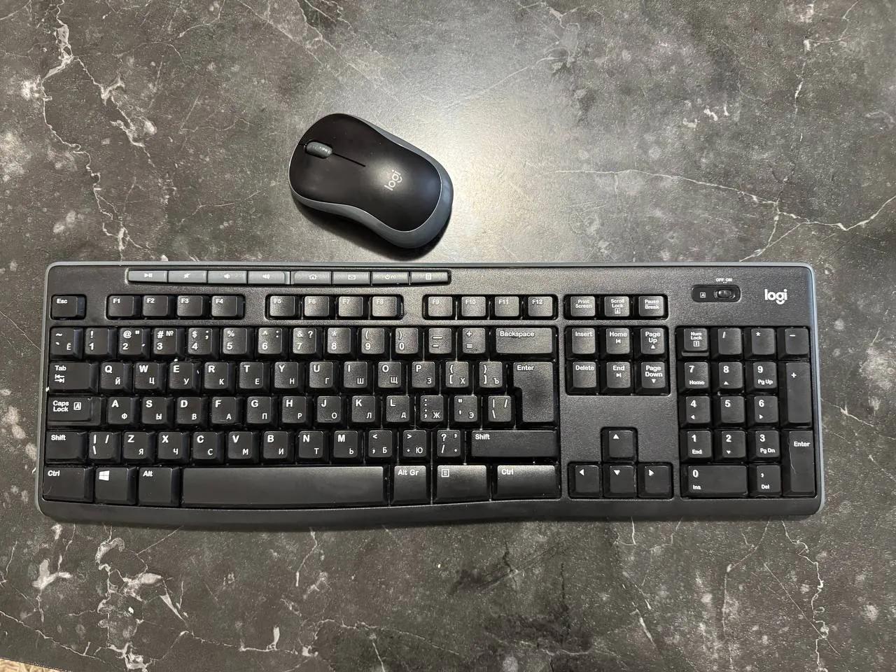 Комплект Logitech K270 + M185, один адаптер