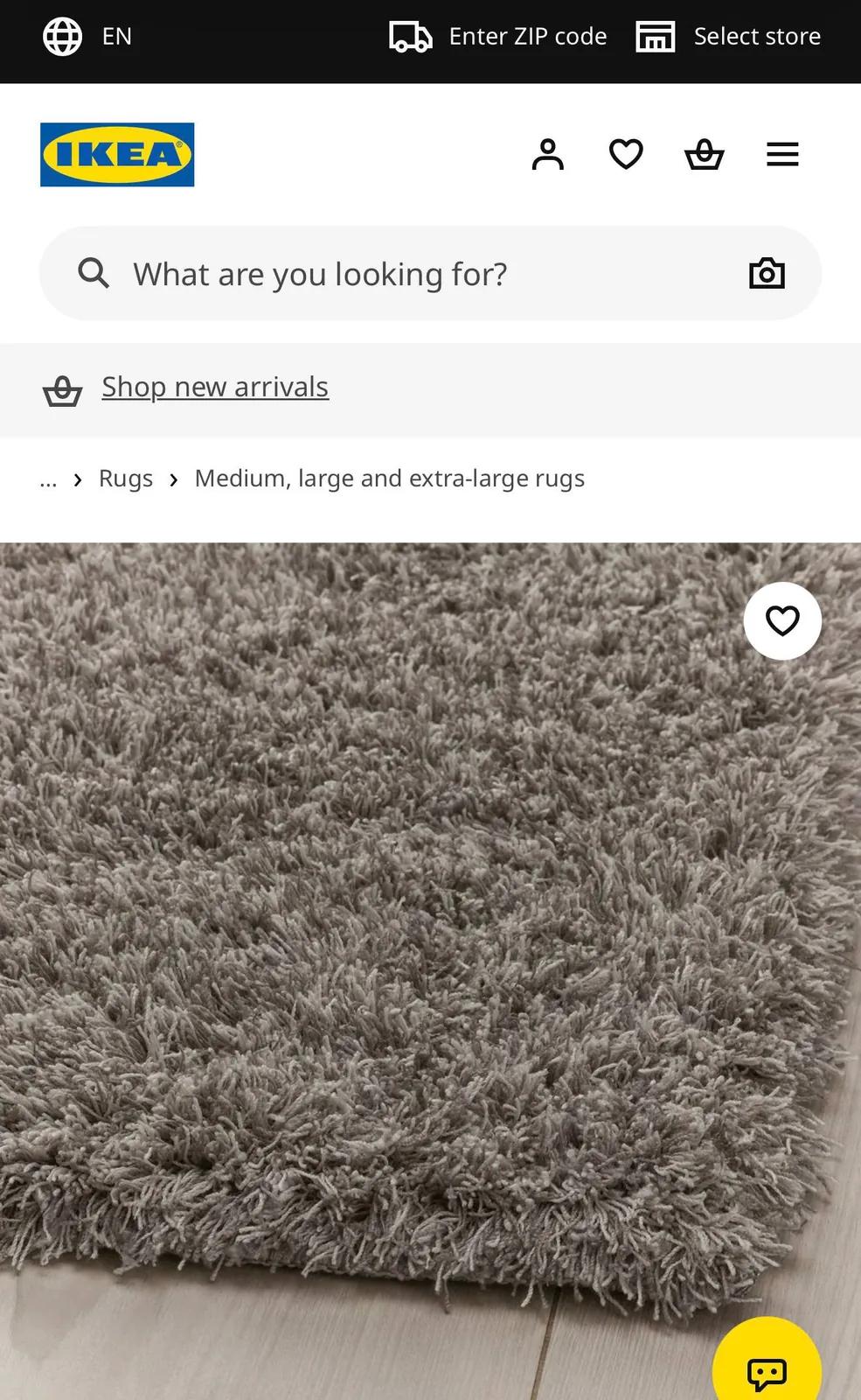Ковёр IKEA VINDEBÄK 160×230 см светло-серый