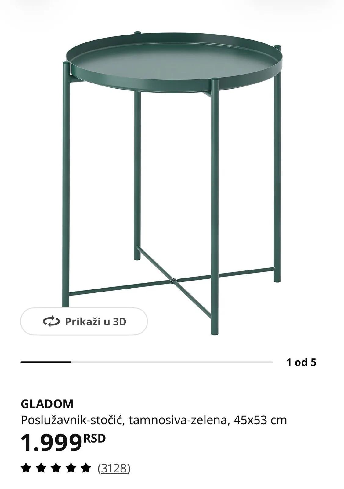 Два столика IKEA зелёный и чёрный