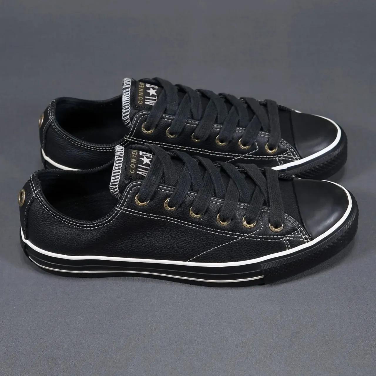 Кеды Converse All Star кожаные чёрные EU 41