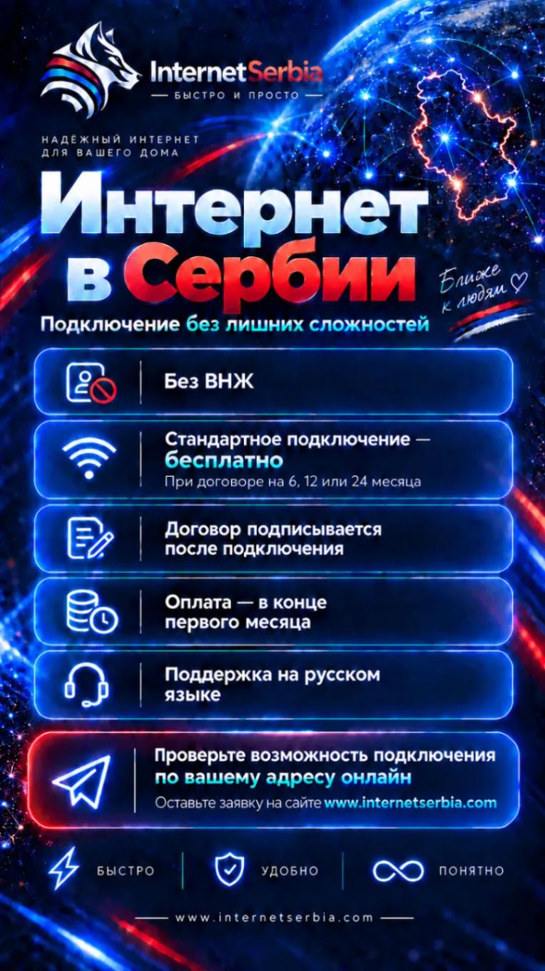 Домашний интернет в Сербии без ВНЖ