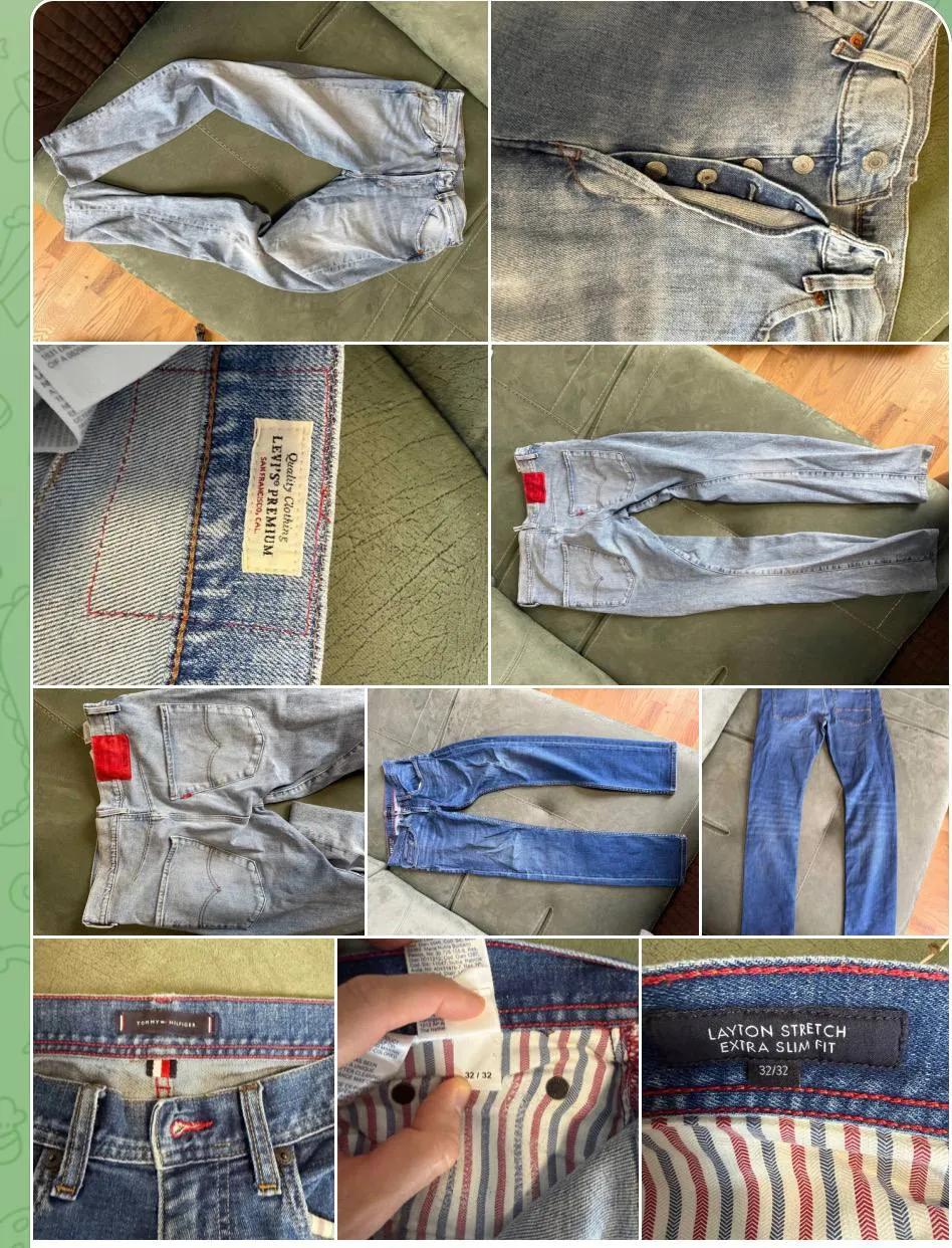 Мужские джинсы Levi's и Tommy Hilfiger W32