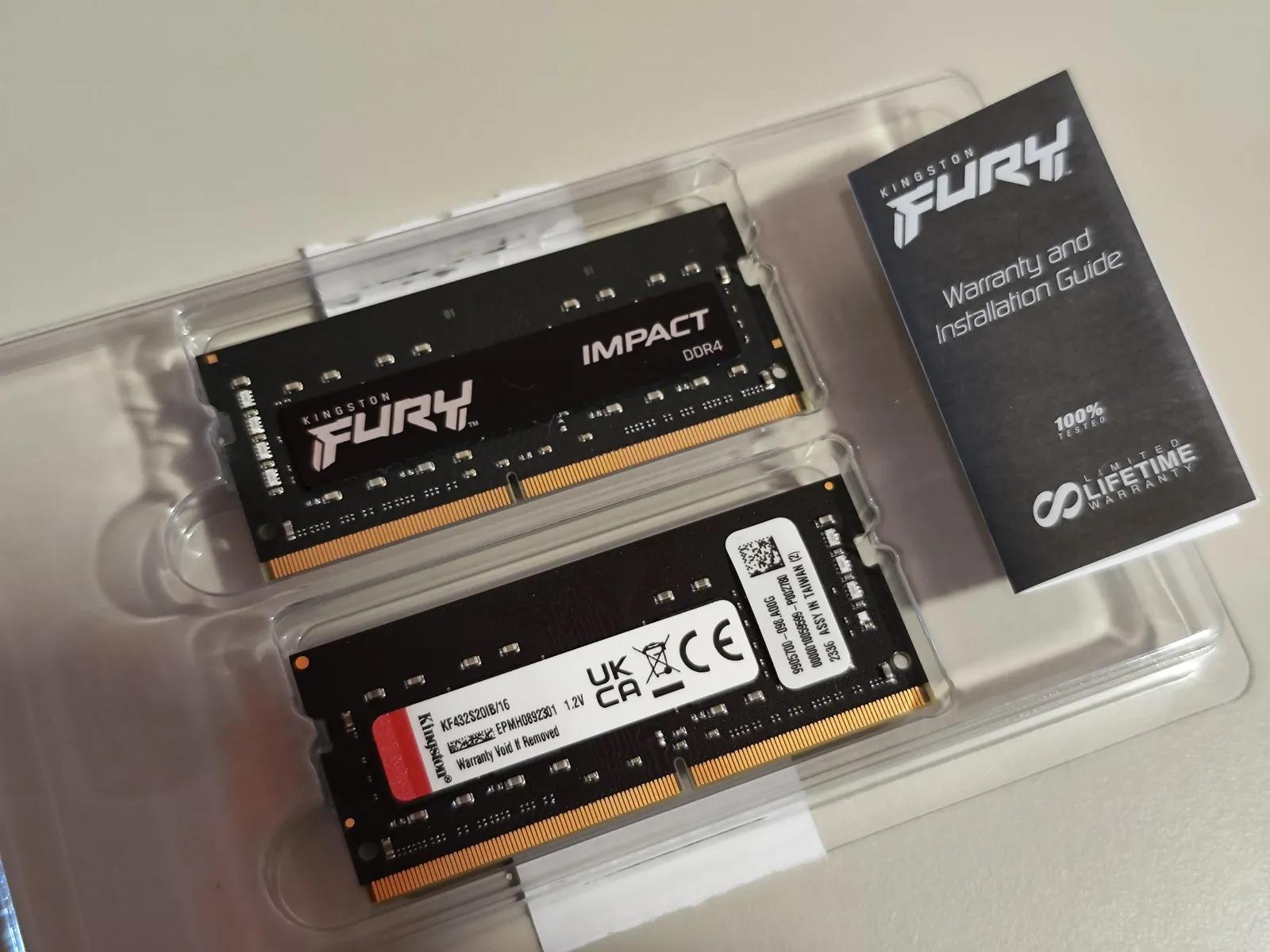 Оперативная память Kingston Fury Impact 32 ГБ DDR4