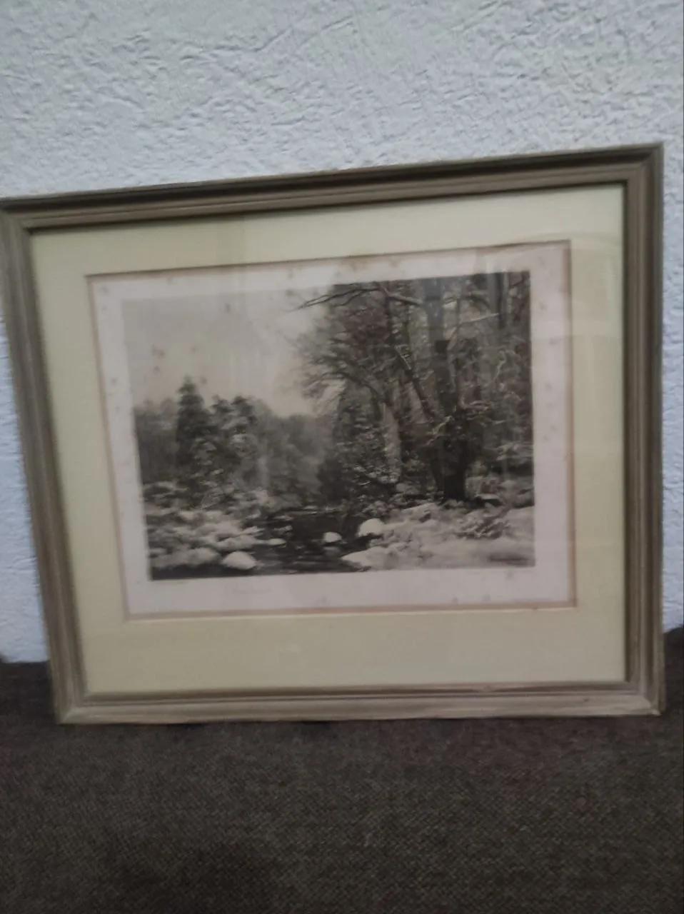 Фотогравюра немецкая Photogravure 43x38 Земун Белград