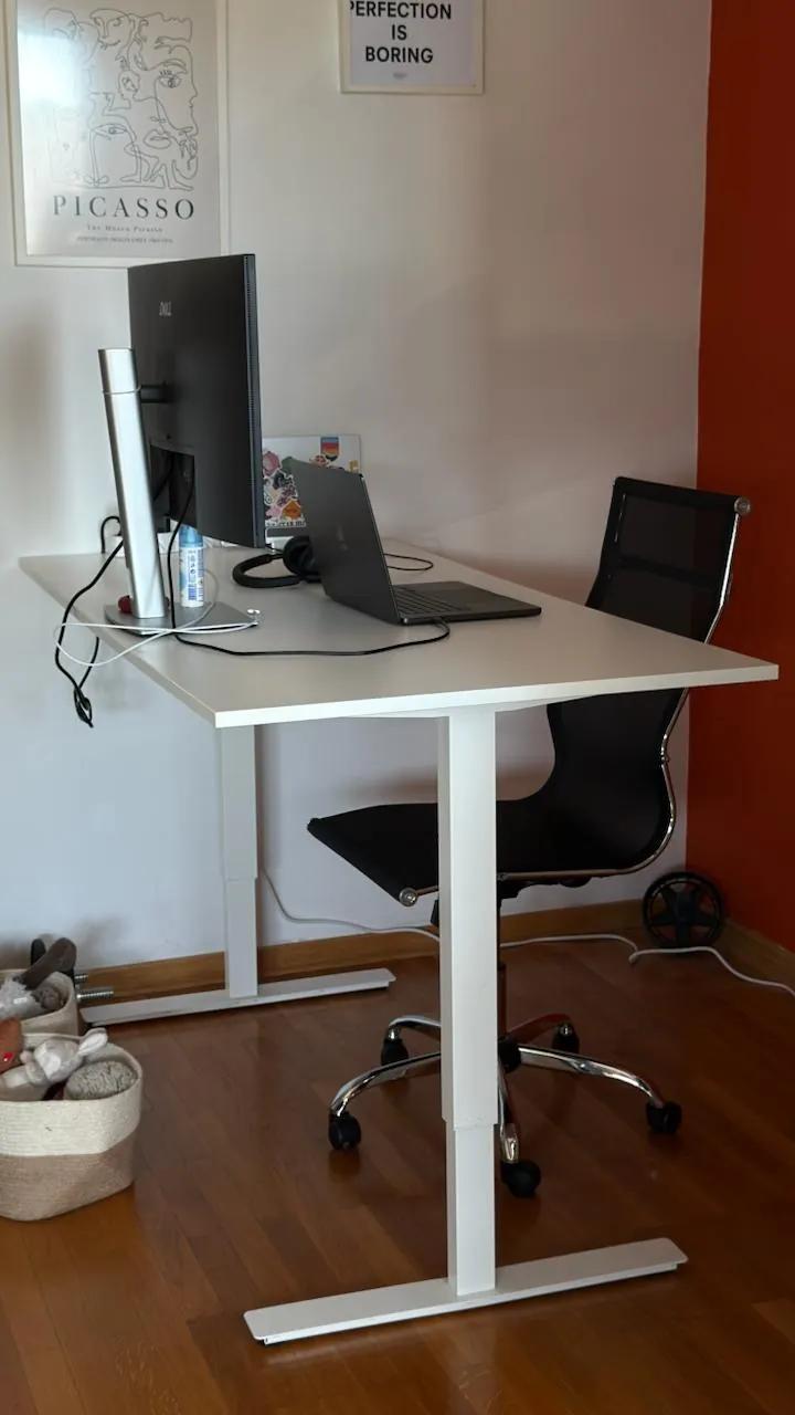 Регулируемый стол IKEA TROTTEN белый 160×80