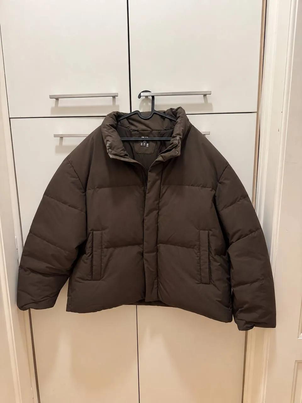 Зимний пуховик Uniqlo темно-коричневый 3XL