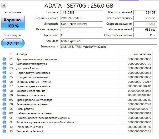 Внешний накопитель ADATA 256 ГБ Нови-Сад
