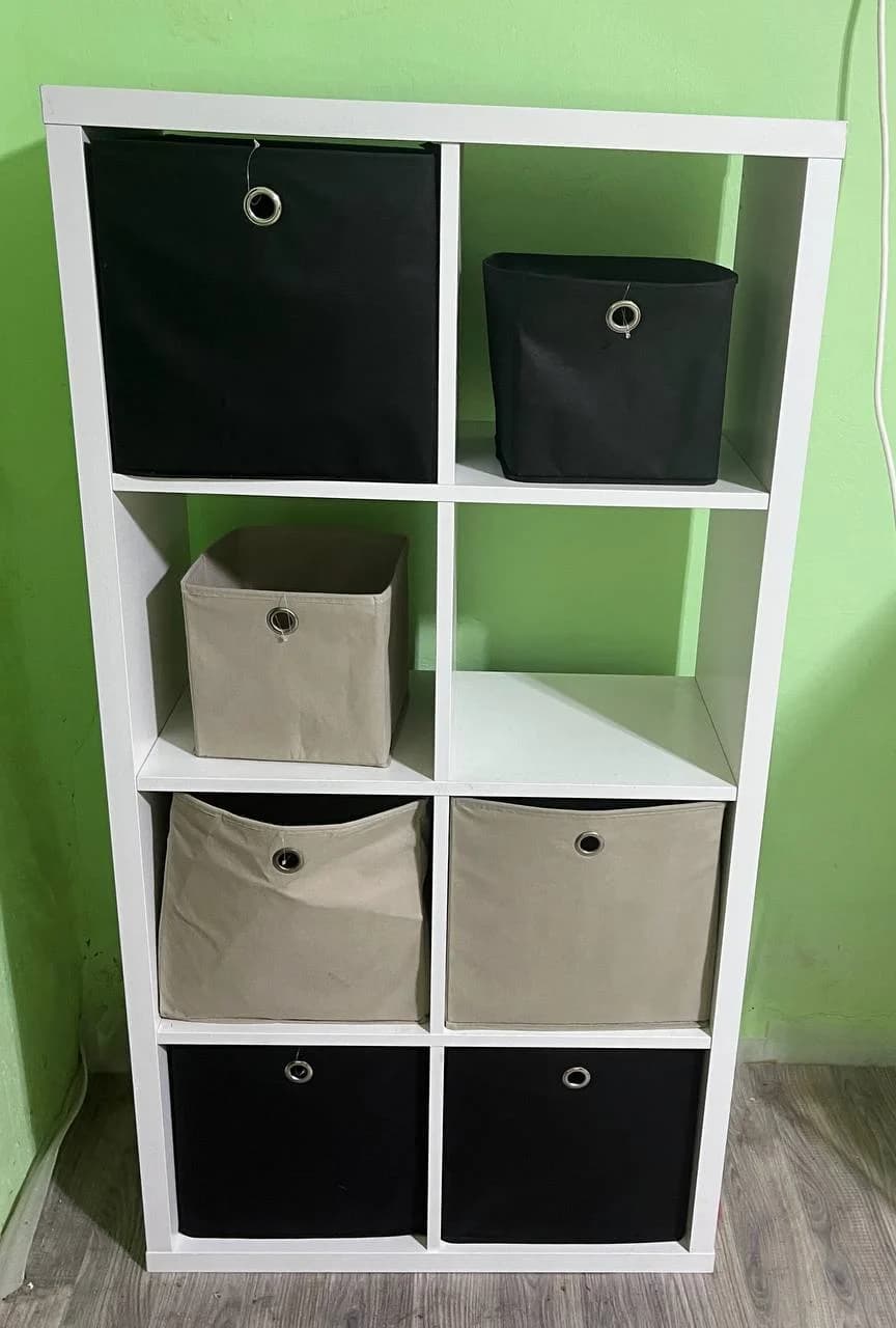 Стеллаж IKEA KALLAX с коробками