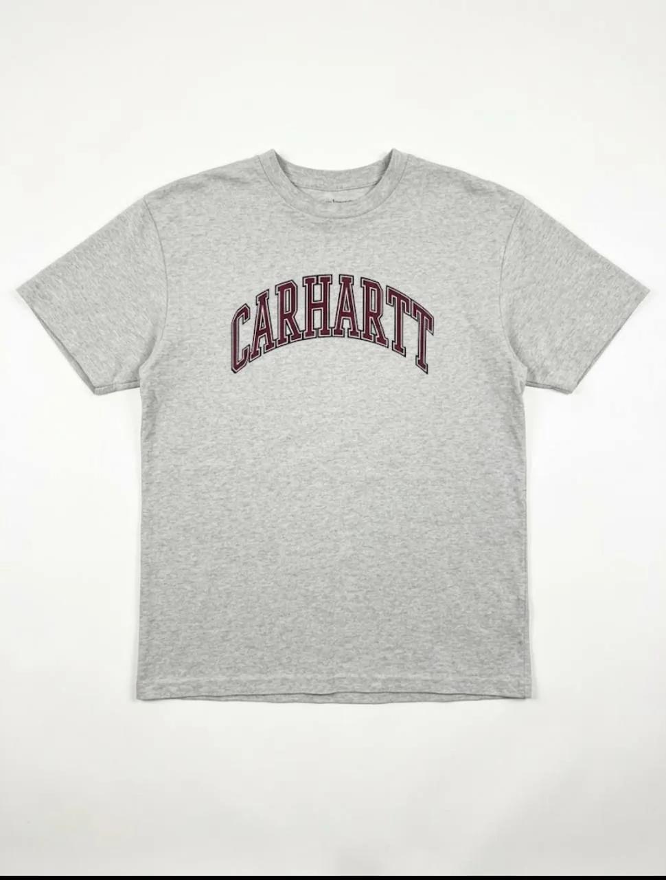 Футболка Carhartt серый меланж с принтом размер M