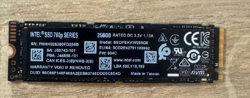 SSD Intel 760P 256 ГБ NVMe M.2 Белград