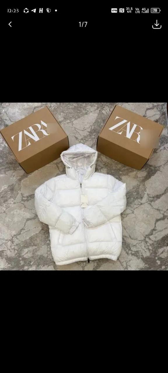 Зимний пуховик Zara с капюшоном Белград