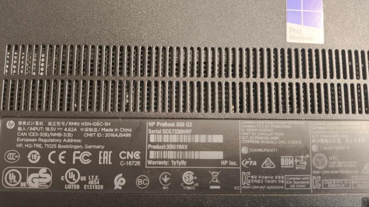Ноутбук HP ProBook 650 G3 32 ГБ Intel i7
