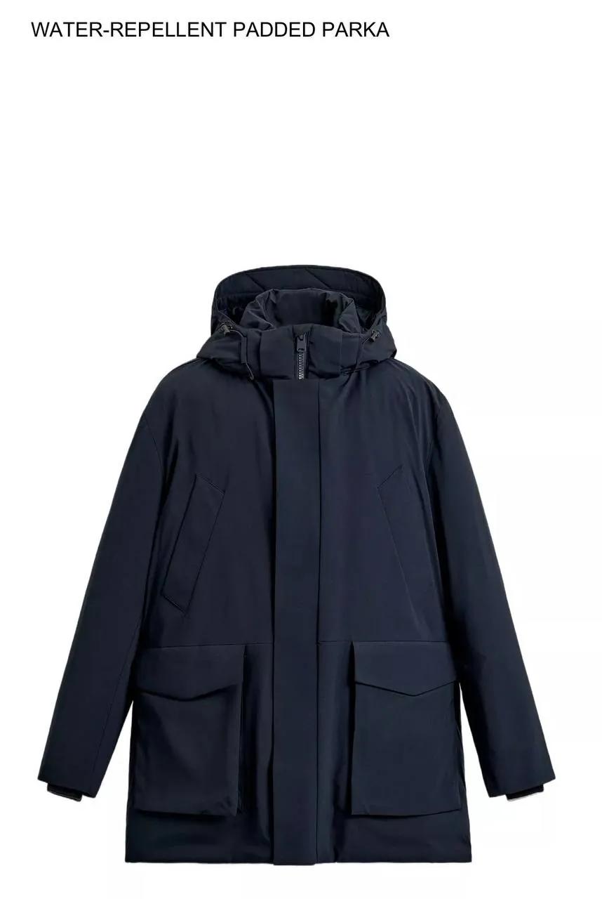Пуховик-парка Zara тёмно-синий размер XL новый