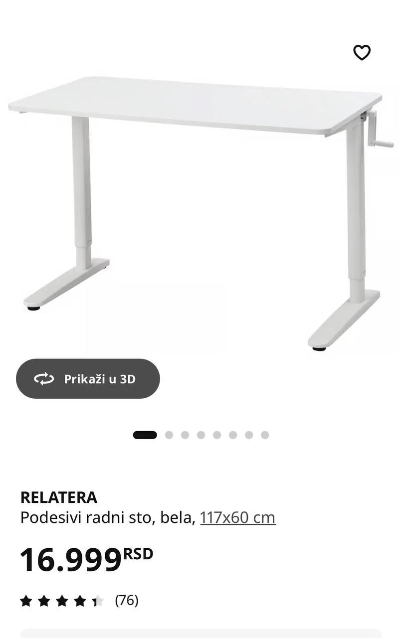 Стол IKEA Relatera с подъёмным механизмом Врачар