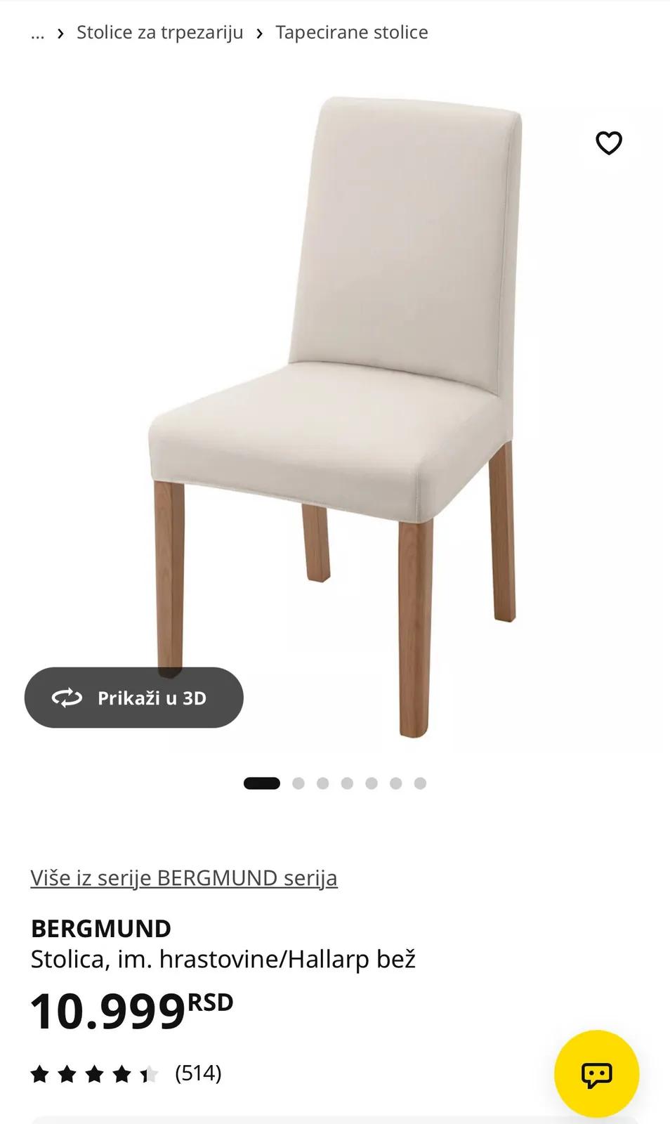 Два стула IKEA Bergmund с чехлами Белград