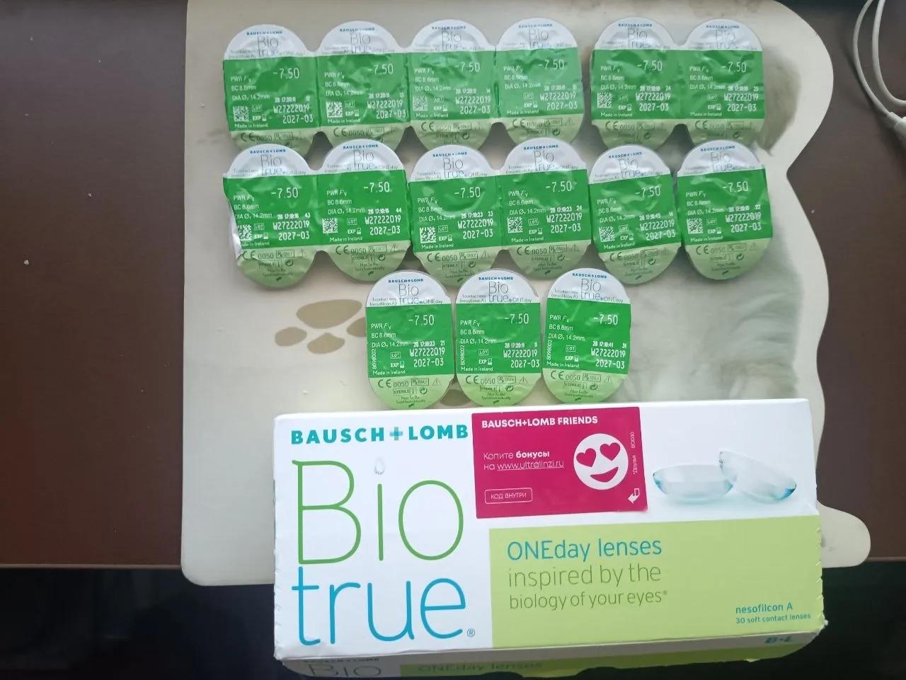 Контактные линзы Bausch Lomb Biotrue ONEday -7.50