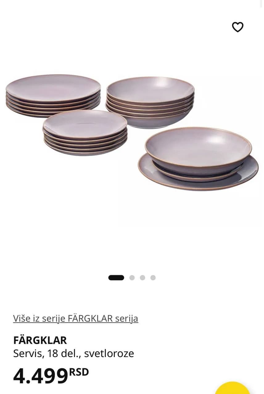 Тарелки FARGKLAR IKEA 20 предметов 1700