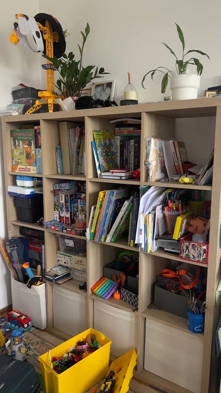 Полка IKEA 147x147 с текстильными ящиками