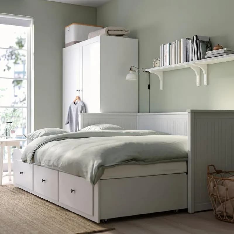 Кровать HEMNES IKEA раздвижная с матрасами