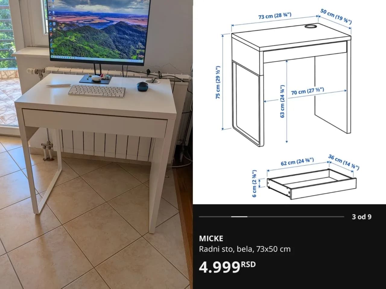 Столы IKEA Micke и стулья