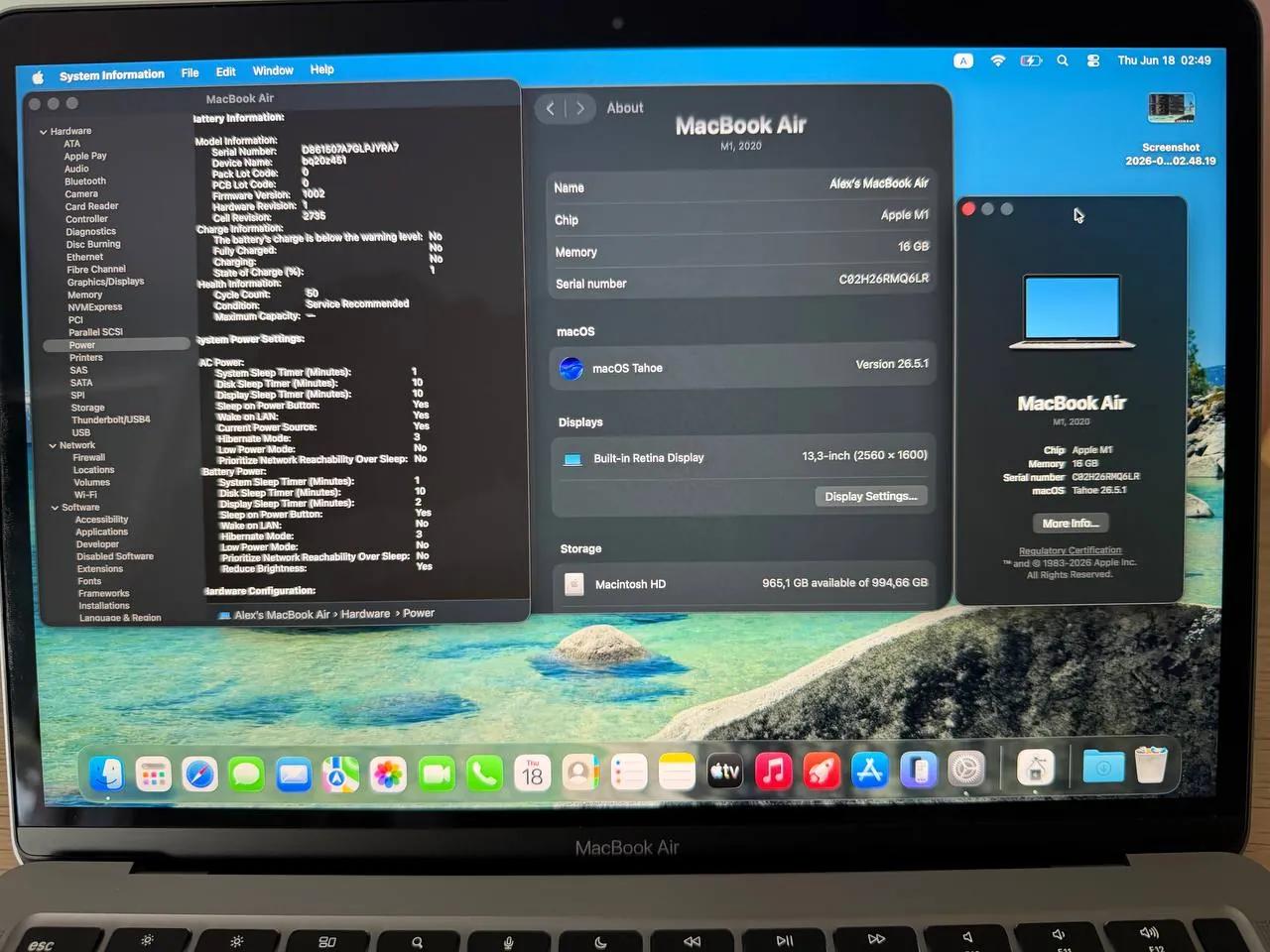 MacBook Air M1 2020 16/1Tb