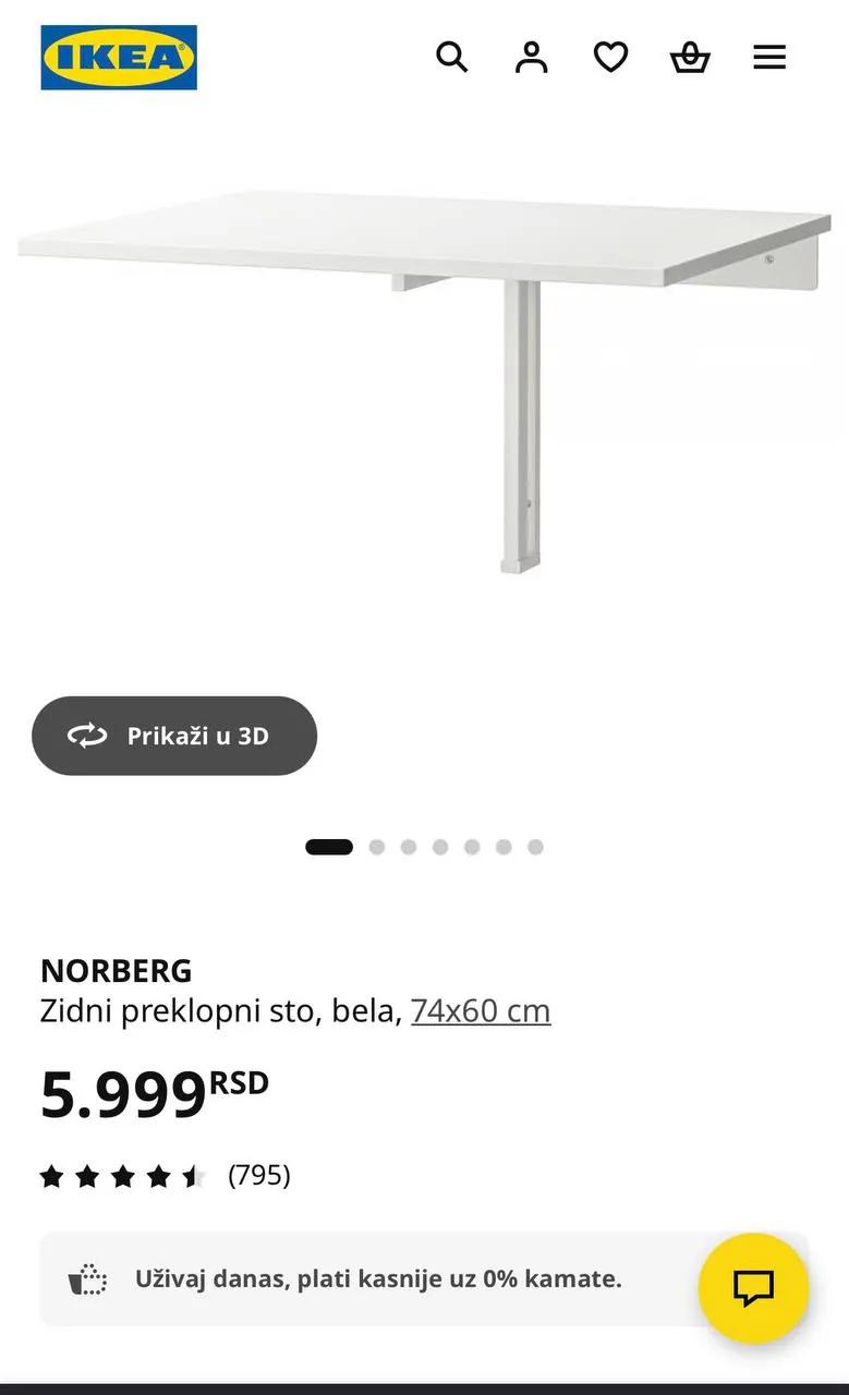 Стол складной подвесной IKEA Norberg