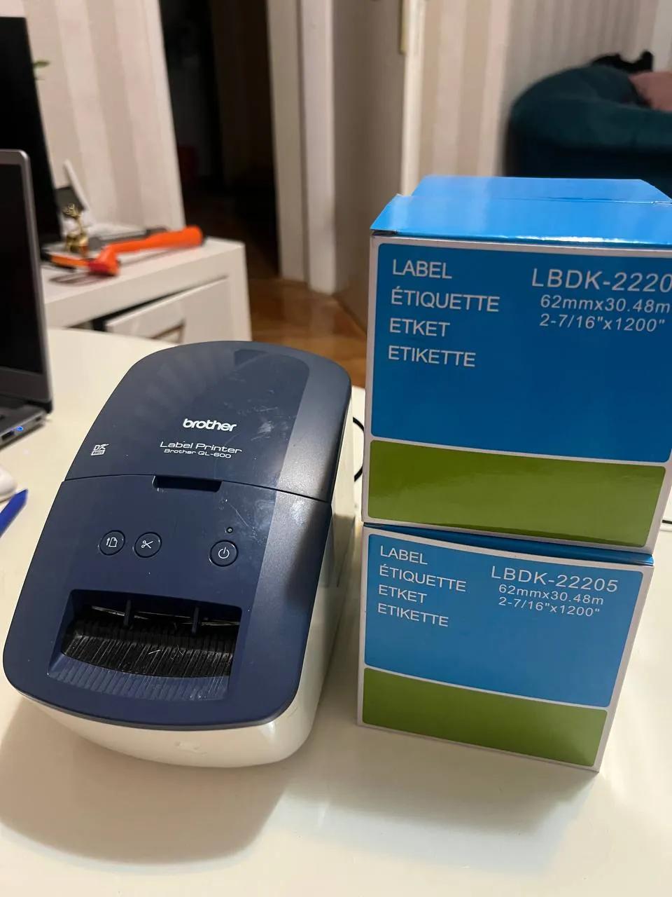Принтер этикеток Brother QL-500 + 4 рулона