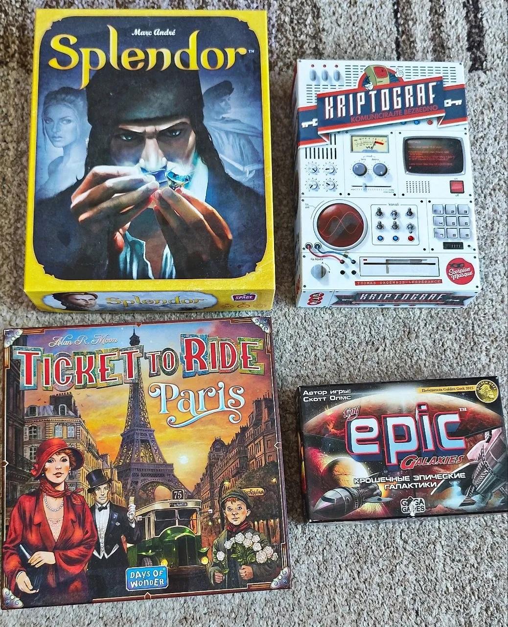 Настольные игры Splendor Ticket to Ride Криптограф и другие