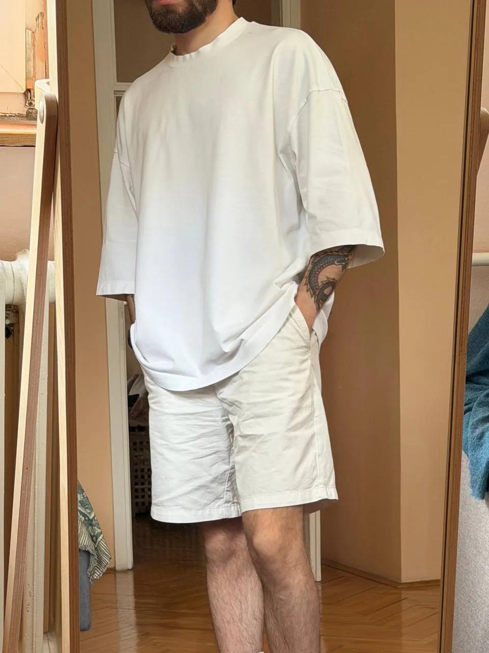 Белая оверсайз футболка Zara L-XL