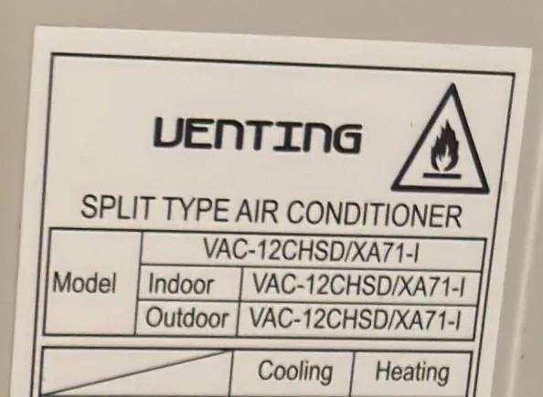 Кондиционер Venting VAC-12CHSD б/у 2 сезона
