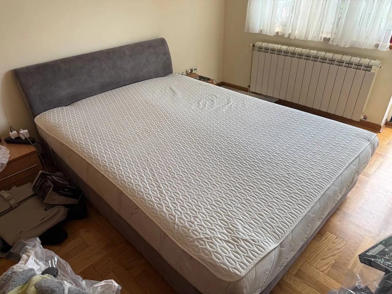 Кровать с подъёмным механизмом 145×200 серая