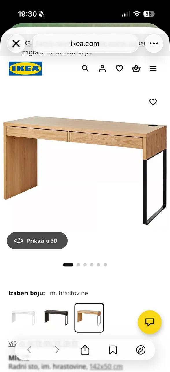 Стол IKEA рабочий 142×50 с ящиками Звездара