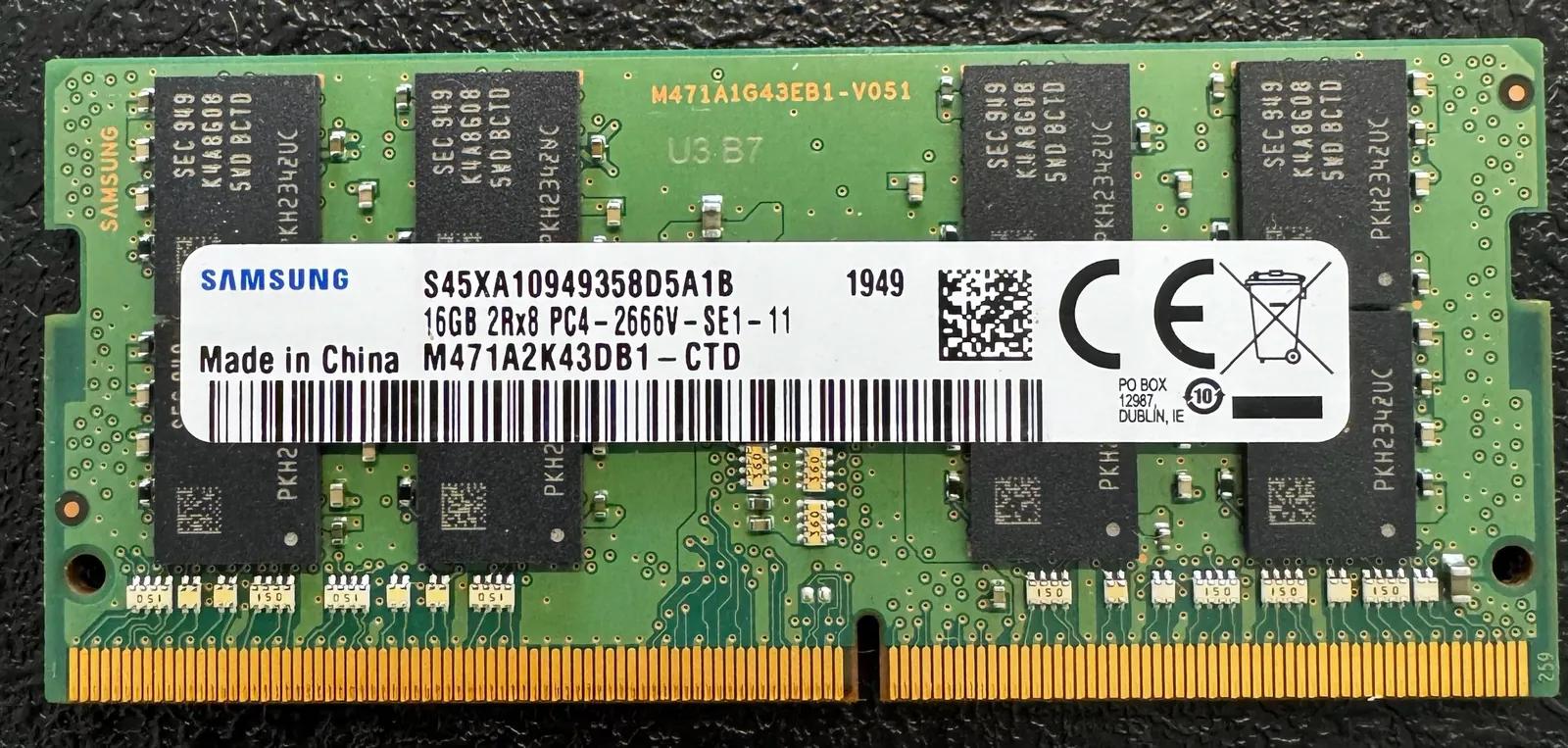 Оперативная память Samsung 16 ГБ DDR4