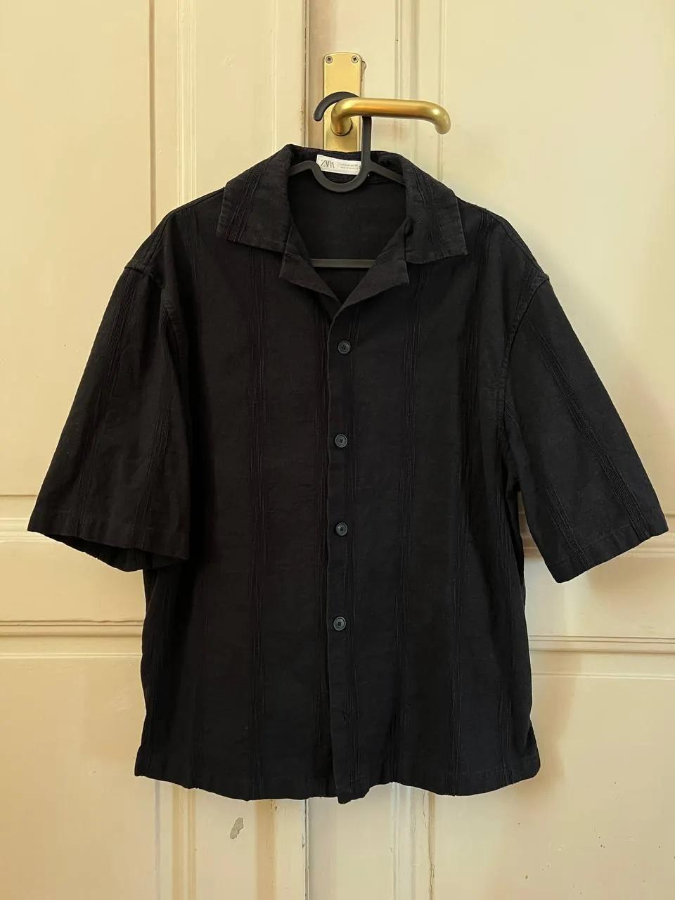Мужская рубашка ZARA хлопок лён
