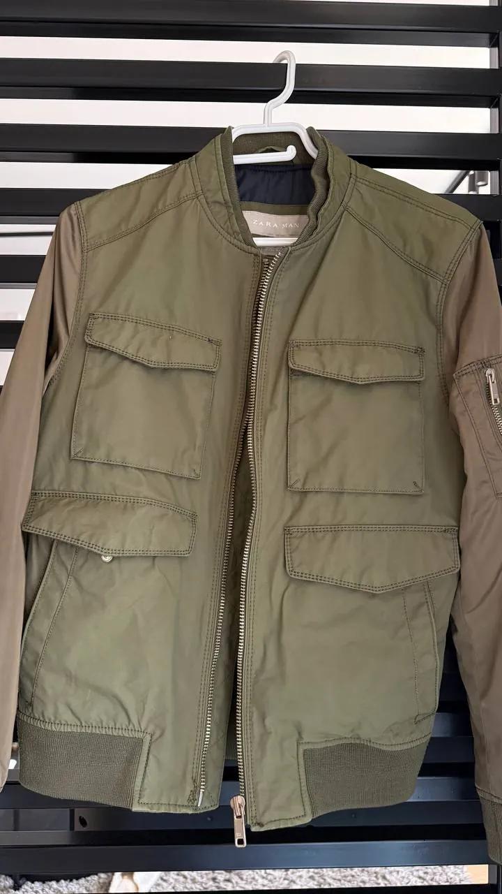 Бомбер Zara Man зелёный размер S